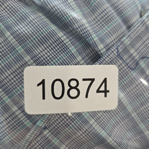 Mens Calvin Klein Slim Fit 4-Way Stretch Plaid Shirt Button Up Size 17-17.5 - Picture 9 of 9